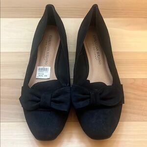 Christian Siriano x Payless Black Suede Flats with Bow